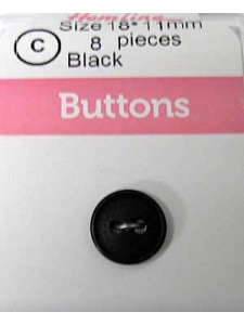 Hemline Buttons Sylist gen Black 11mm