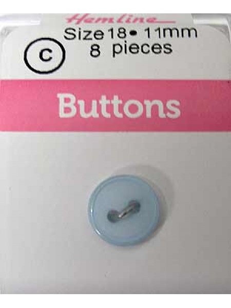 Hemline Buttons Sylist Gen BabyBlue 11mm