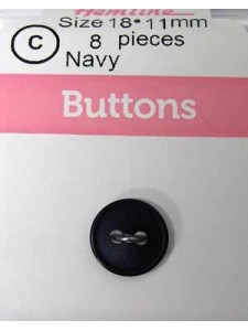 Hemline Buttons Stylist Navy 11mm