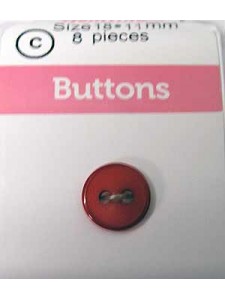 Hemline Buttons Stylist Red 11mm