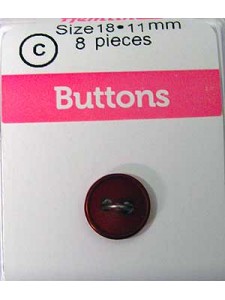 Hemline Buttons Stylist Santa Red 11mm
