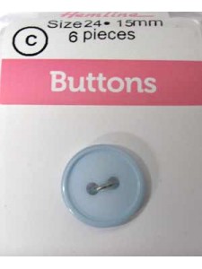 Hemline Buttons Stylist Baby Blue 15mm