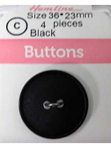 Hemline Buttons Stylist Black 23mm