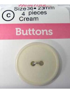 Hemline Buttons Stylist Cream 23mm