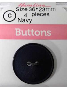 Hemline Buttons Stylist Navy 23mm