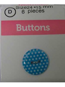 Hemline Buttons Micro Polka Dots Aqua