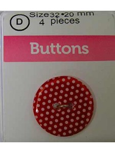 Hemline Buttons Micro Polka Dots Red