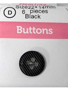 Hemline Buttons Strip Imposs Black 14mm