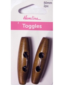 Hemline Buttons Toggle Dk Woodtune 50mm