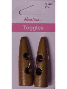Hemline Buttons Toggle Sharktooth 50mm