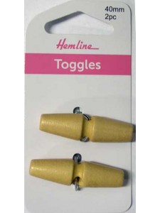 Hemline Button Toggle Cream Natural 40mm