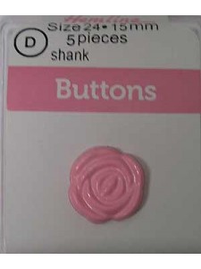 Hemline Buttons Embelis Rose Pink 15mm