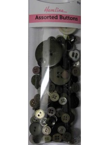 Hemline Buttons Assorted Brown Grey Bulk