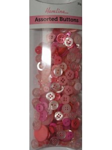 Hemline Buttons Assorted Pink Bulk Pack