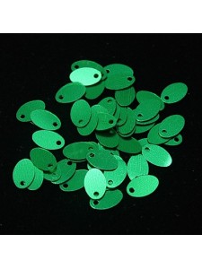 Sequin Round Oval 8x5mm Green  50gram