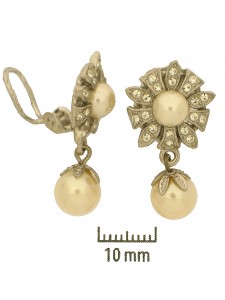 Clip-on Earring Pearl w/crystal RP - prs