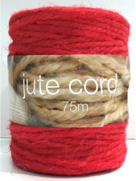 Jute Twine Red 75 meters Roll ~3.5mm