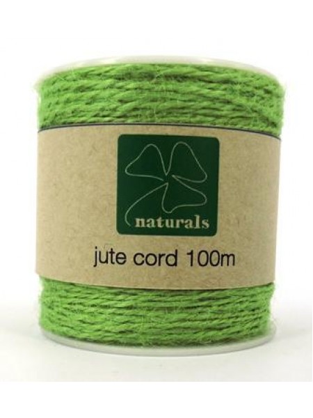 Jute Cord 2-ply Green 100 meter roll
