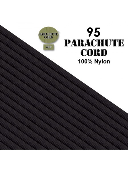 Paracord 95 (2mm) Black 7.6m USA