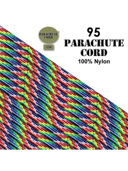 Paracord 95 (2mm) Rainbow 7.6m USA