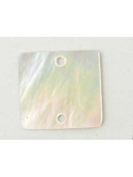 Mother of Pearl Square 20mm - 2 holes