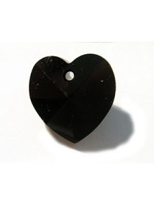 Swar Heart Stone 18x17.5mm Jet Black