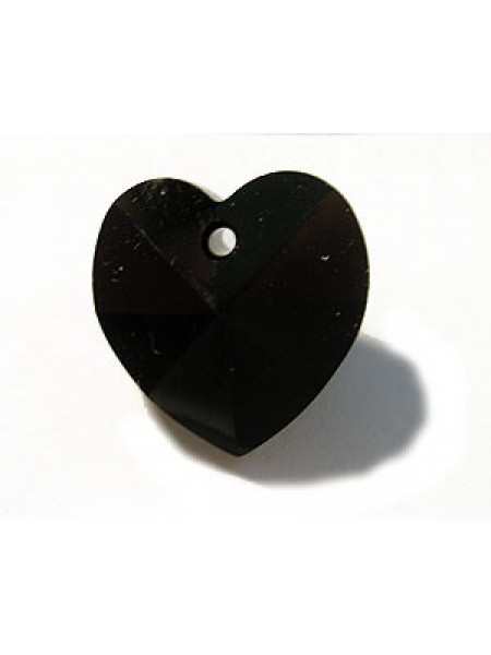 Swar Heart Stone 18x17.5mm Jet Black