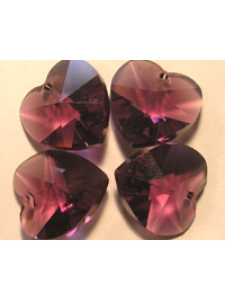 Swar Heart Stone 14.4x14mm Amethyst