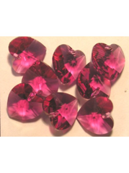 Swar Heart Stone 10mm Fuchsia