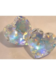 Swar Heart Multi-Faceted 18mm Clear AB