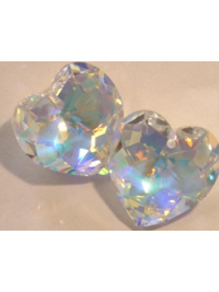 Swar Heart Multi-Faceted 18mm Clear AB