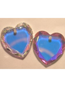 Swar Flat Heart Stone 28mm Clear AB