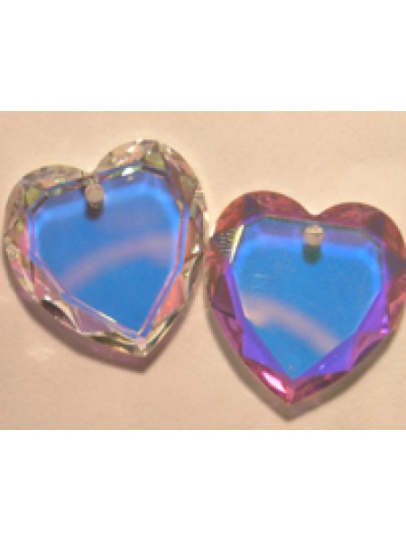 Swar Flat Heart Stone 10mm Clear AB