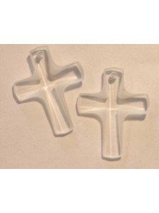 Swar Frosted Cross Stone 12x10mm Clear