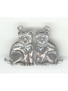 Pewter Large Sitting Cats  bail - PAIRS