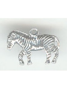 Pewter Small 3D Zebra - bail