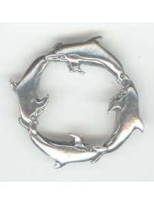 Pewter 4 Circle Dolphins
