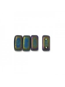 Bricks 2 H 3x6mm Matte Iris Grn  50beads