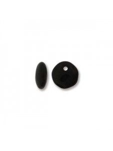Lentil 6mm Jet Black 50 Beads/strand