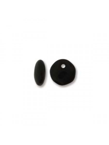 Lentil 6mm Jet Black 50 Beads/strand