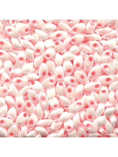 Long Magatama 4x7mm White/pink LND- 8.5g