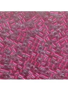 Miyuki Square 3mm Dk Pink/L Crys -5 Gram