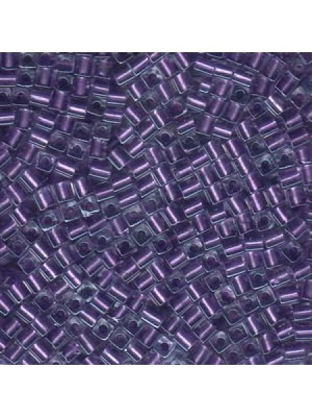 Miyuki Square 3mm Met Purp/L Crys 5 Gram