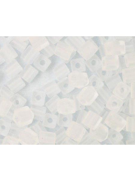 Miyuki Squares 4mm Frosted Clear -5 gram