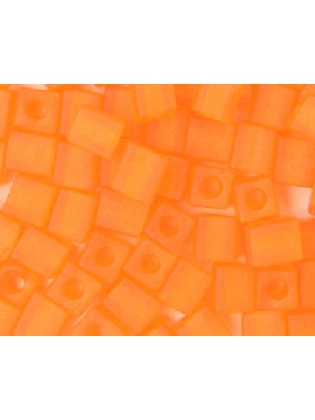 Miyuki Squares 4mm Frosted Orange-5 gram