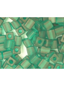 Miyuki Squares 4mm Frost Dk Green-5 gram