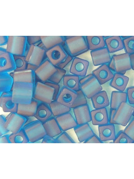 Miyuki Squares 4mm Frosted Cobalt-5 gram