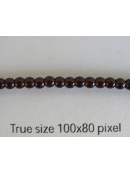 CZ Round Tiffany Bead 3mm Garnet
