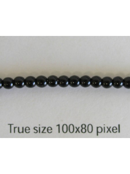 CZ Round Tiffany Bead 3mm Jet Black