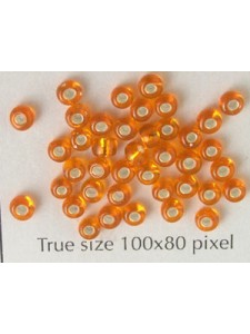 Seed Bead Size 8 Orange/Metallic  10gram